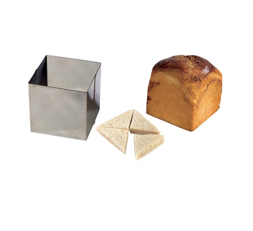 [06720] Mallard Ferrière Stainless steel square party-bread frame — Length: 120 mm; Width: 120 mm; Height: 120 mm — 06720