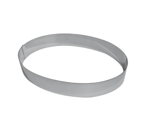 [06900] Mallard Ferrière Stainless steel oval entremet frame — Length: 190 mm; Width: 120 mm; Height: 35 mm — 06900