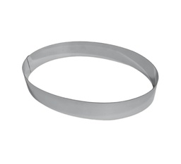 Mallard Ferrière Stainless steel oval entremet frame — Length: 270 mm; Width: 200 mm; Height: 35 mm — 06904