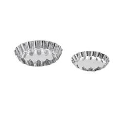 Mallard Ferrière Fluted tinplate round tartlet mould — Diameter: 75 mm; Height: 12 mm — Pack of 25 — 08163