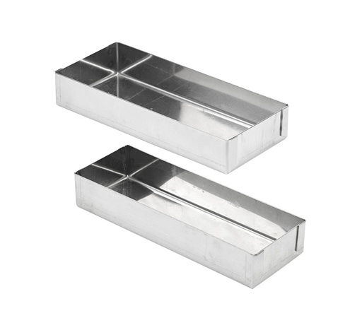Mallard Ferrière Stainless steel rectangular tartlet mould — Length: 115 mm; Width: 40 mm; Height: 20 mm — 08225
