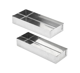 Mallard Ferrière Stainless steel rectangular tartlet mould — Length: 115 mm; Width: 50 mm; Height: 20 mm — 08226