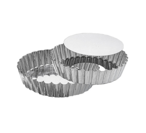 [09104] Mallard Ferrière Fluted tinplate round cake pan with removable bottom — Diameter: 280 mm; Height: 50 mm — 09104