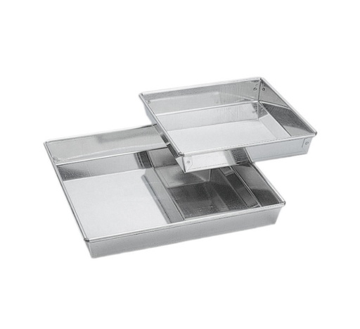 [09132] Mallard Ferrière Tinplate square cake pan — Length: 280 mm; Height: 35 mm — 09132