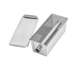 Mallard Ferrière Stainless steel cake pan with lid and insert tube — Length: 250 mm; Width: 80 mm; Height: 80 mm — 09381