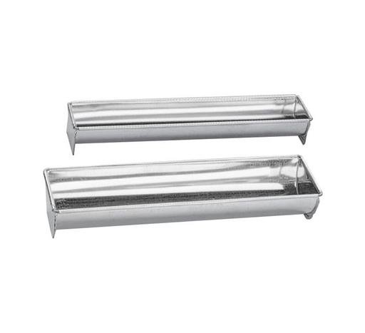 [09685] Mallard Ferrière Tinplate Yule-log mould — Length: 350 mm; Width: 60 mm; Height: 45 mm — 09685