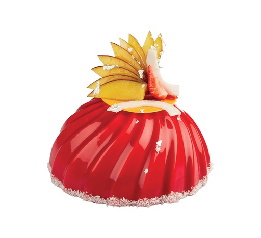 [11457] Mallard Ferrière – Pavoni Italia Pavocake silicone twisted dome mould — Height: 90 mm; Diameter: 180 mm — 11457