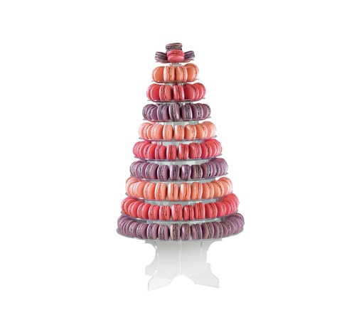 Mallard Ferrière Ten-tray PVC macaron pyramid — Assembled height: 460 mm; Base diameter: 330 mm — 12070