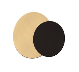 Mallard Ferrière Plain double-sided gold/black cardboard rounds, pack of 100 — 15754