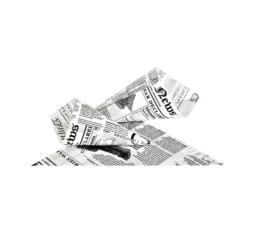 Mallard Ferrière Greaseproof paper cones with newspaper print, pack of 1000 — 17444