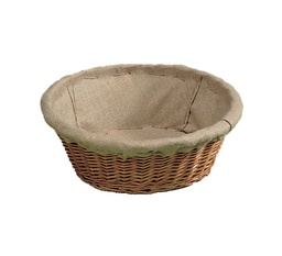 Mallard Ferrière Cloth-lined round wicker dough basket, Ø210 × H90 mm — 26010