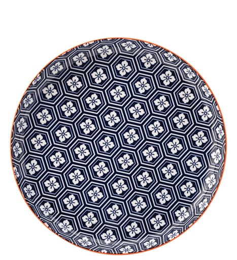 [CT1065-000000-B01006] Utopia – Cadiz Blue & Orange Plate 10.5" (27cm) — CT1065-000000-B01006
