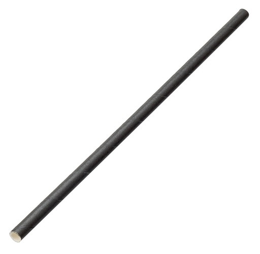 [F90101-000000-B01024] Utopia – Paper Solid Black Straw 8" (20cm) — F90101-000000-B01024