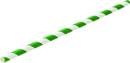 Utopia – Paper Green Stripe Straw 8" (20cm) — F90110-000000-B01024