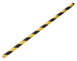 Utopia – Paper Gold/Black Stripe Straw 8" (20cm) Box of 250 — F90116-000000-B01024