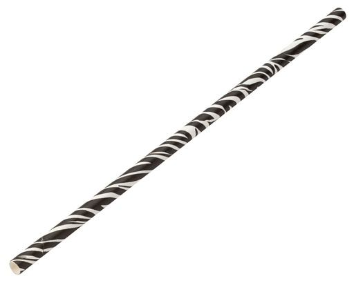 [F90128-000000-B01024] Utopia – Paper Zebra Straw 8" (20cm) Box of 250 — F90128-000000-B01024