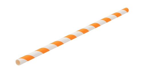 [F90165-000000-B01024] Utopia – Paper Orange/White Stripe Straw 8" (20cm) — F90165-000000-B01024
