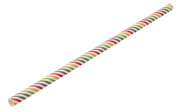 Utopia – Paper Multi Stripe Straw 8" (20cm) Box of 250 — F90170-000000-B01024