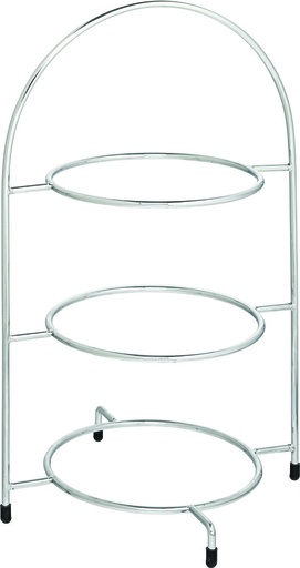 [F91006-000000-B01001] Utopia – Chrome 3 Tier Plate Stand 16.5" (42cm) — F91006-000000-B01001