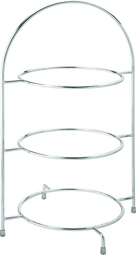 [F91032-000000-B01001] Utopia – Chrome 3 Tier Plate Stand 17" (43cm) — F91032-000000-B01001