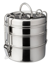 Utopia – 3 Tier Tiffin Box 4.25" (11cm) H: 4.75" (12cm) — F91133-000000-B01006