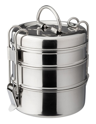 [F91133-000000-B01006] Utopia – 3 Tier Tiffin Box 4.25" (11cm) H: 4.75" (12cm) — F91133-000000-B01006