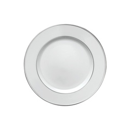 DEGRENNE GALON PLATINE — round dessert plate 21.5 cm — 190051 (Pack of 6 pieces)