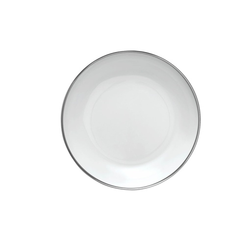 [190052] DEGRENNE GALON PLATINE — round cereal plate 19 cm — 190052 (Pack of 6 pieces)