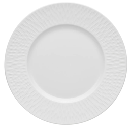 DEGRENNE BOREAL SATIN BLANC — Round Dessert / Salad / App. plate w/wide rim — 193320 (Pack of 6 pieces)