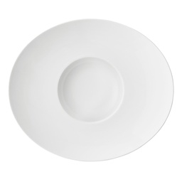 DEGRENNE BOREAL BLANC — Shallow Bowl w/wide oval rim — 207138 (Pack of 3 pieces)