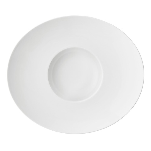 [207138] DEGRENNE BOREAL BLANC — Shallow Bowl w/wide oval rim — 207138 (Pack of 3 pieces)