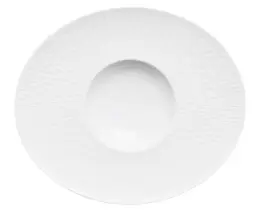 DEGRENNE BOREAL SATIN BLANC — Shallow Bowl w/wide oval rim satin finish — 207769 (Pack of 3 pieces)