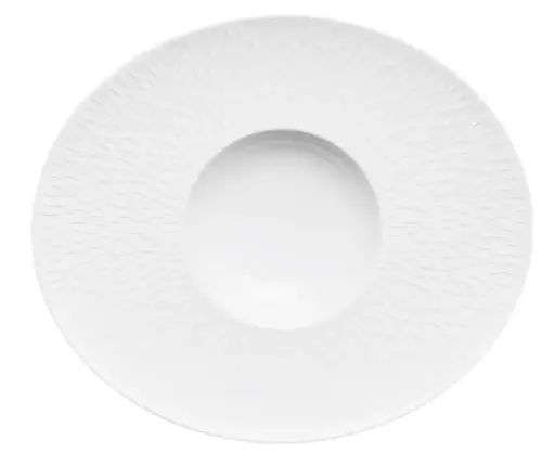 DEGRENNE BOREAL SATIN BLANC — Shallow Bowl w/wide oval rim satin finish — 207769 (Pack of 3 pieces)