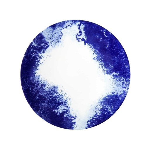 [239662] DEGRENNE BLUE SHADES — round dessert plate23cm — 239662 (Pack of 6 pieces)