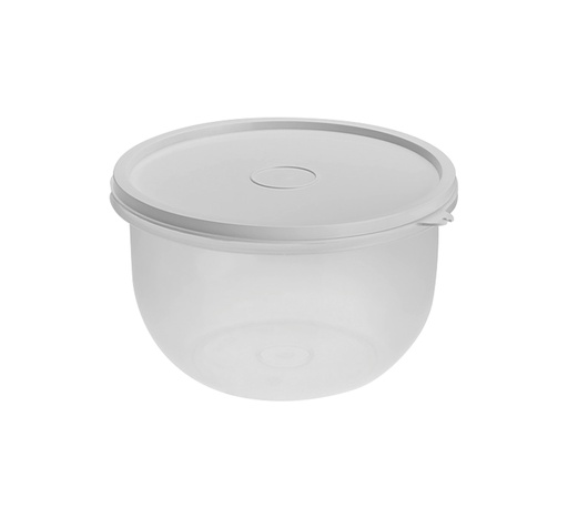 [01845] Mallard Ferrière Round polypropylene storage container with lid — Height: 110 mm; Diameter: 180 mm; Capacity: 2 L — 01845