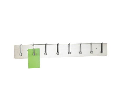 Mallard Ferrière Stainless steel spring-clip order rail — Length: 1000 mm — 12 clips — 01935