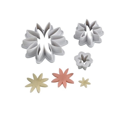 Mallard Ferrière Plastic daisy dough cutter set of 3 — 02630